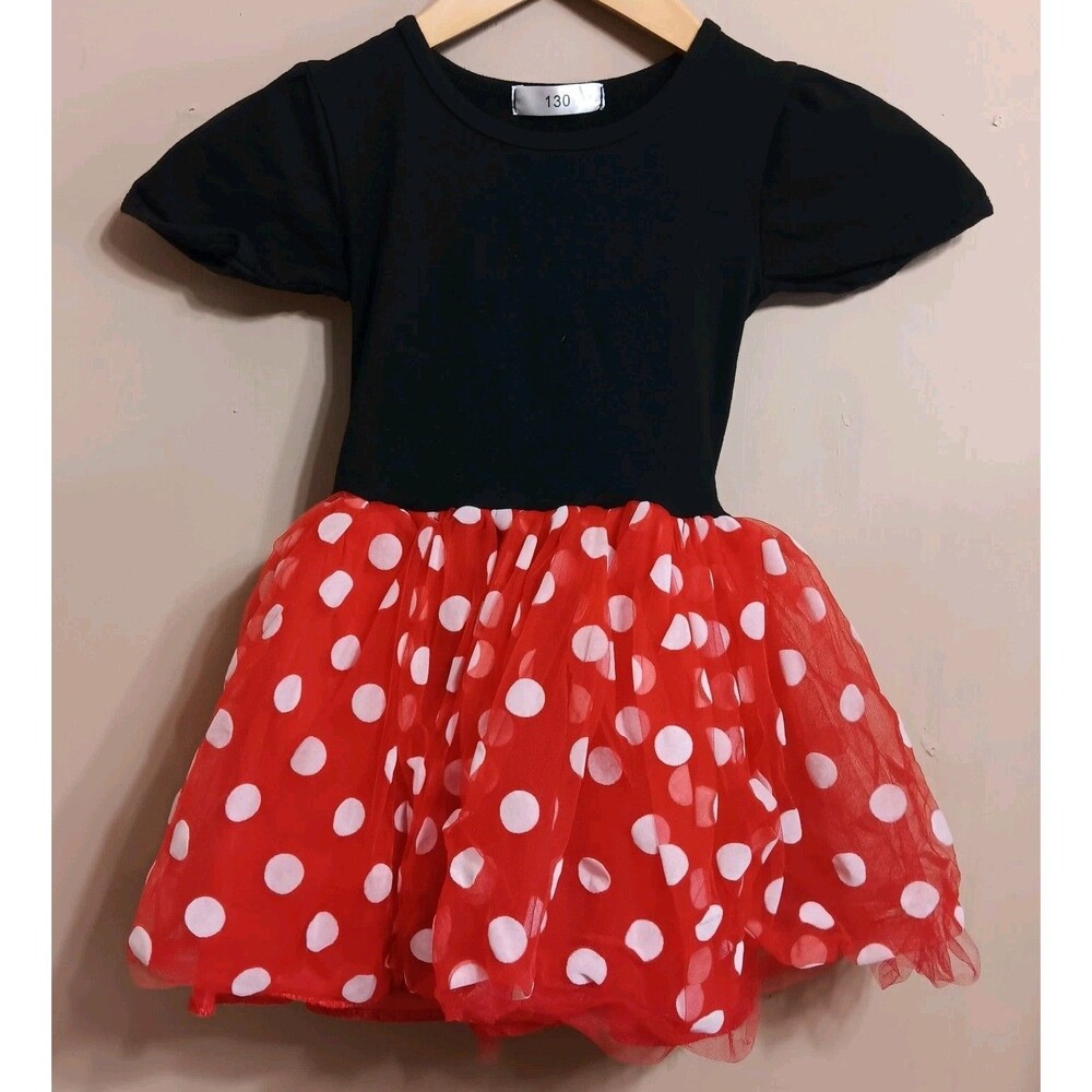 Red White Polka Dot Tutu Party Dress Toddler Sz 6-8 US Minnie Mouse Dress Up
